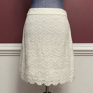 NWT Ann Taylor white lace overlay midi skirt sz 4P